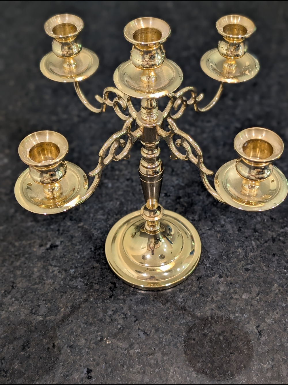 Vintage Brass 5-Arm Candelabra Candle Holder